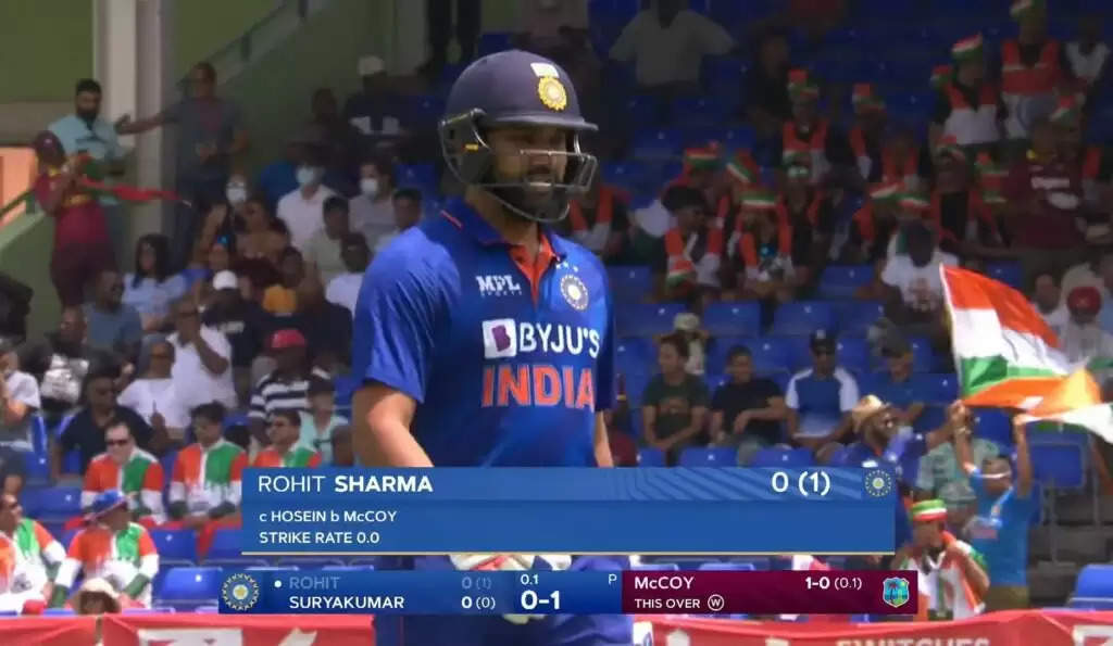 IND vs WI: विंडीज गेंदबाज ने रख दिया रोहित शर्मा की दुखती रग पर हाथ, ‘हिटमैन’ पहली गेंद पर ही चल दिए वापस पवेलियन, देखे वीडियो
