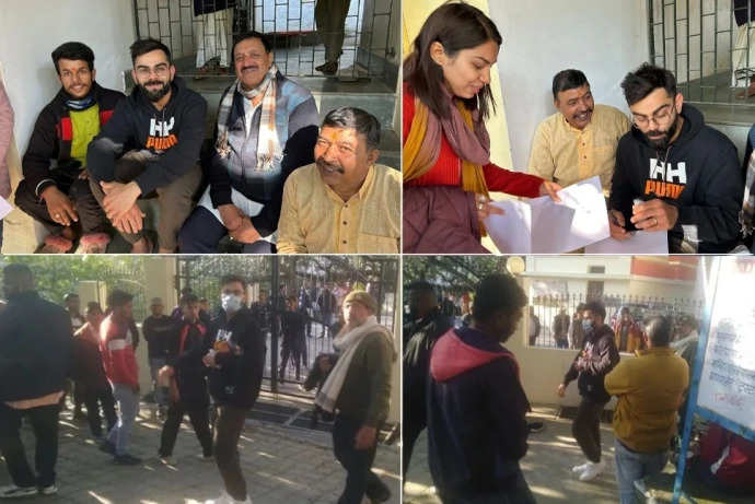 Virat Kohli in Uttarakhand: नैनीताल के काकड़ी घाट आश्रम दर्शन के लिए फैन्स के साथ पहुंचे Virat Kohli, देखें फोटो