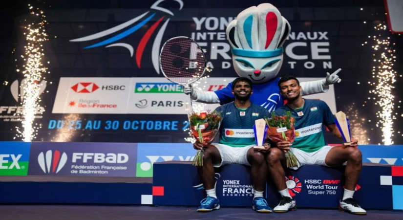 French Open Badminton: सात्विक, चिराग ने जीता फ्रेंच ओपन डबल्स, चीनी ताइपे की जोड़ी को सीधे सेटों में हराया