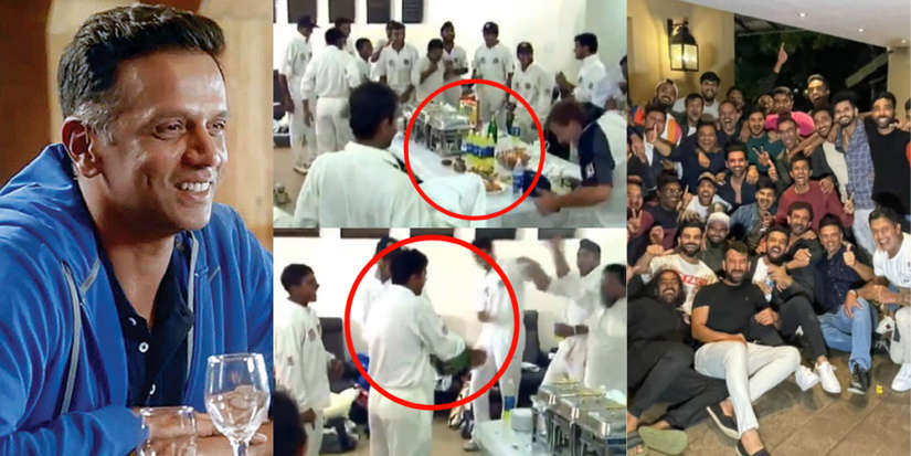 ऑस्ट्रेलिया के खिलाफ जीत के बाद राहुल द्रविड़ हुए नशे में टून, पूरी टीम को शराब से नहलाया, ड्रेसिंग रूम का VIDEO हुआ वायरल