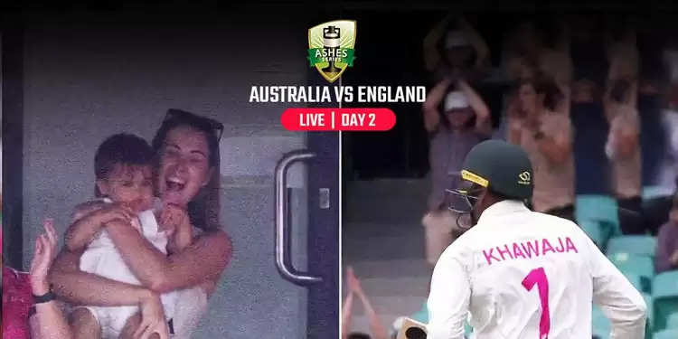 Ashes LIVE चौथे टेस्ट मैच में वापसी करते हुए Usman Khawaja ने जड़ा शतक, वाइफ और बेटी ने स्टैंड से दी बधाई