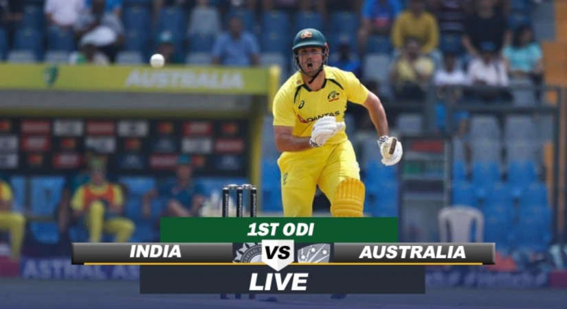 IND vs AUS 1st ODI Live: मैक्सवेल भी हुए रवाना, जडेजा ​ने किया शिकार, AUS 174/6